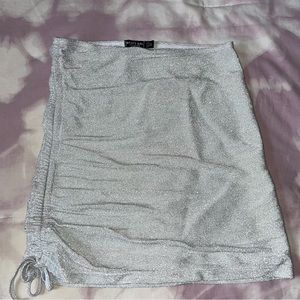 NastyGal Glittery Ruched Cover Up Mini Skirt